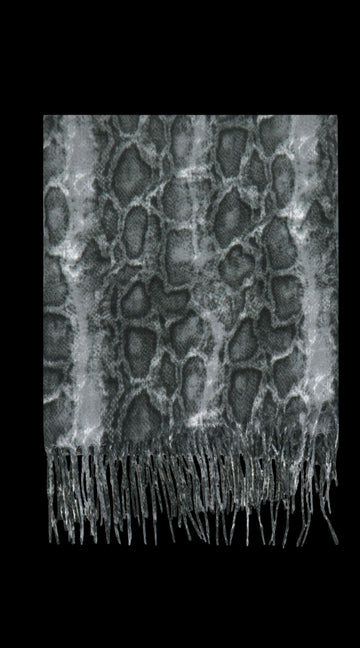 Azade Κασκόλ Snake Print με Κρόσσια